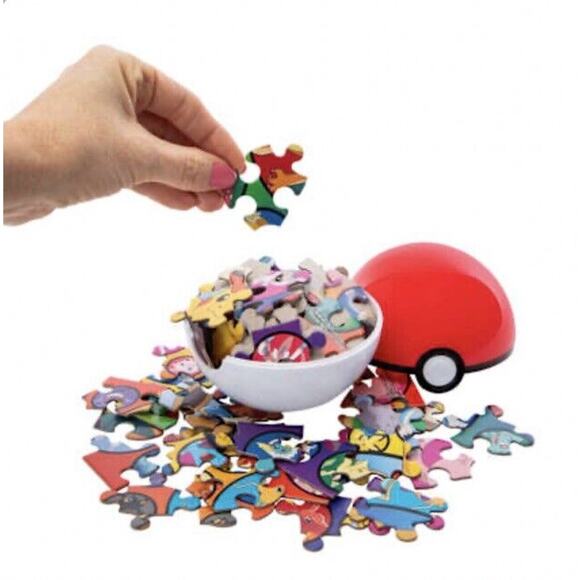 🔥Pokemon 100 Piece Puzzle Pokeball Container Pikachu & Eevee Art By Buffalo🔥 - Picture 2 of 6